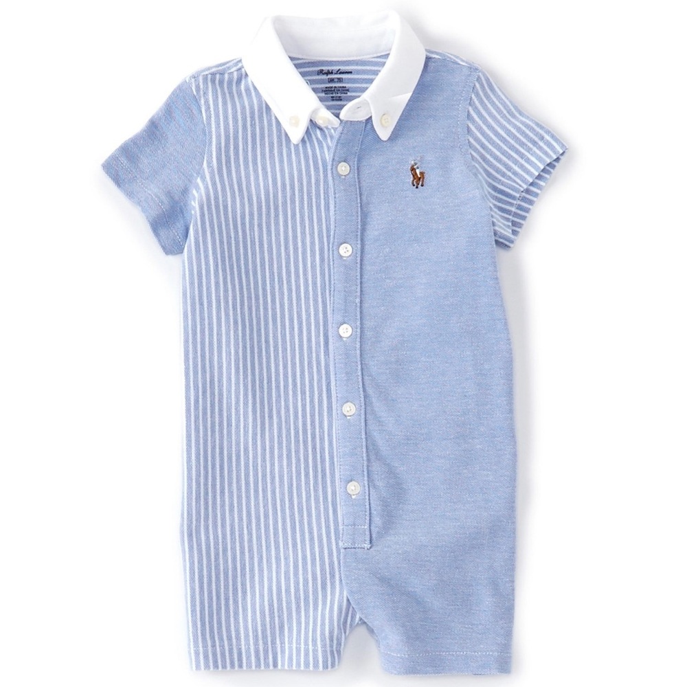 Ralph Lauren Short Sleeve Color-block/Strip Shortall